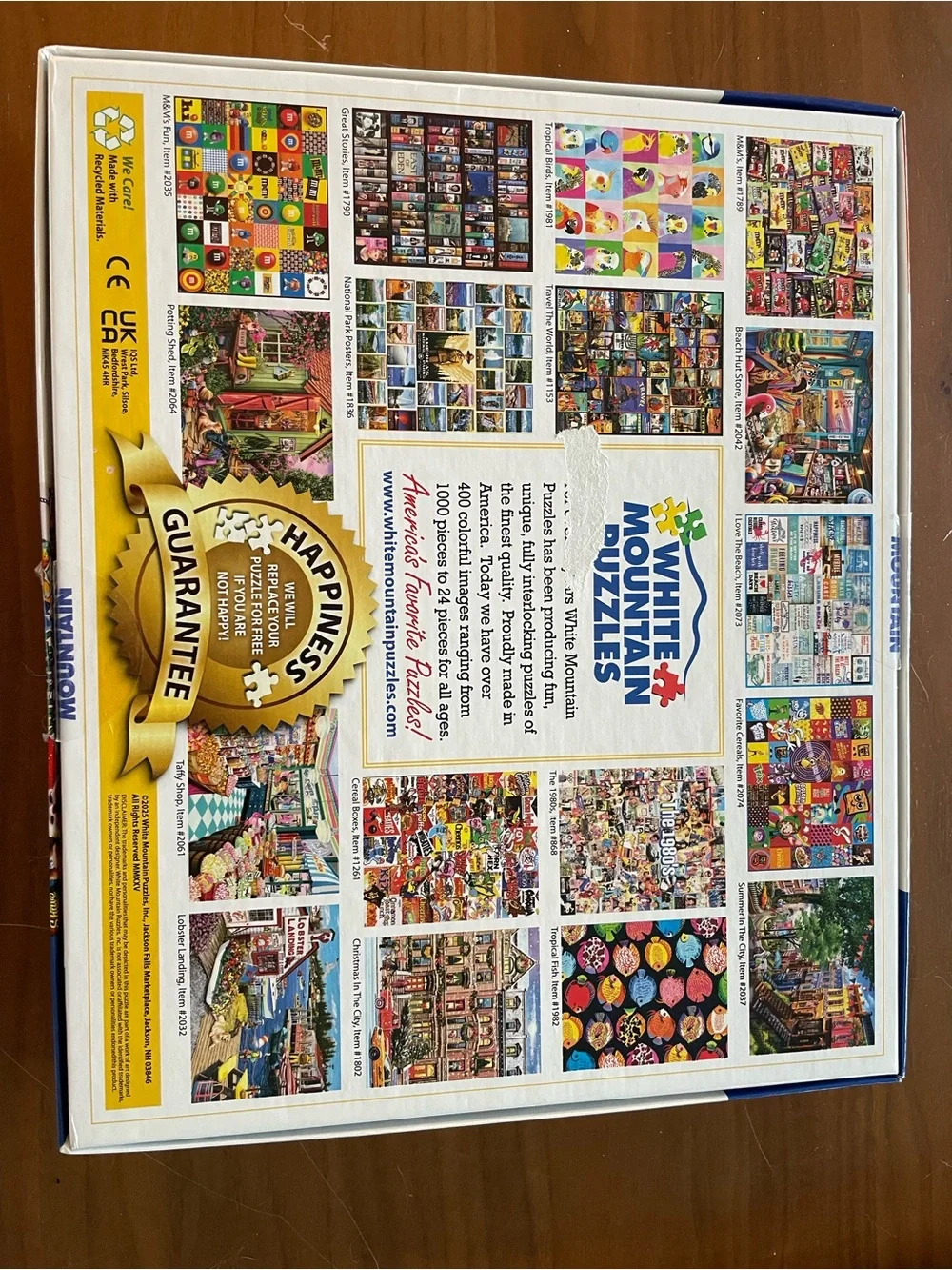 White Mountain Snow Cones Collage Puzzle 1000 pc- Bright Multicolor Retro Signs